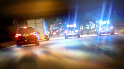 Police officers on the road